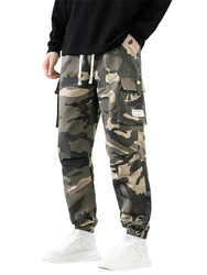 Cargo Men Pants Y2K Pockets Camouflage Pattern Casual Sweatpants Autumn Drawstring Mens Pants Streetwear Military Sweatpants