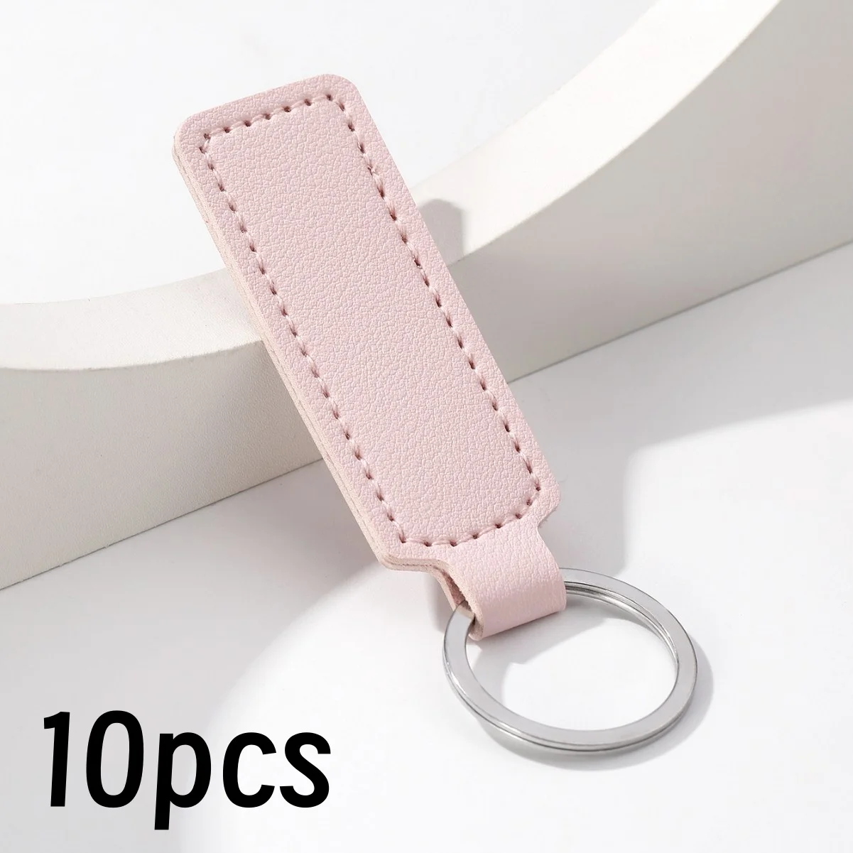 10Pcs Bright PU Leather Keychain Set