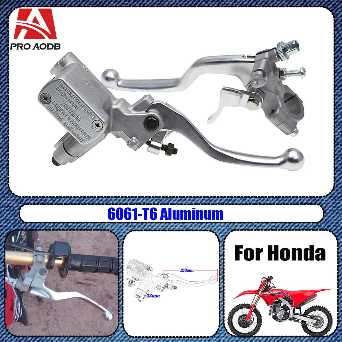 

Motorcycle 22mm Handlebars Brake Master Cylinder Clutch Levers For HONDA CR125R CRF250R CRF250X CRF450X CRF 450R 2005-2020 2021