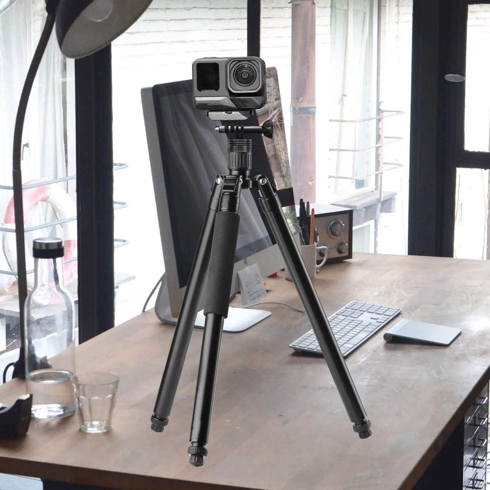 

Action Camera Mount Adapter 360 Rotatable Tripod Quick Release Base Stable Screw Adapter Compatible for Gopro and Accessories