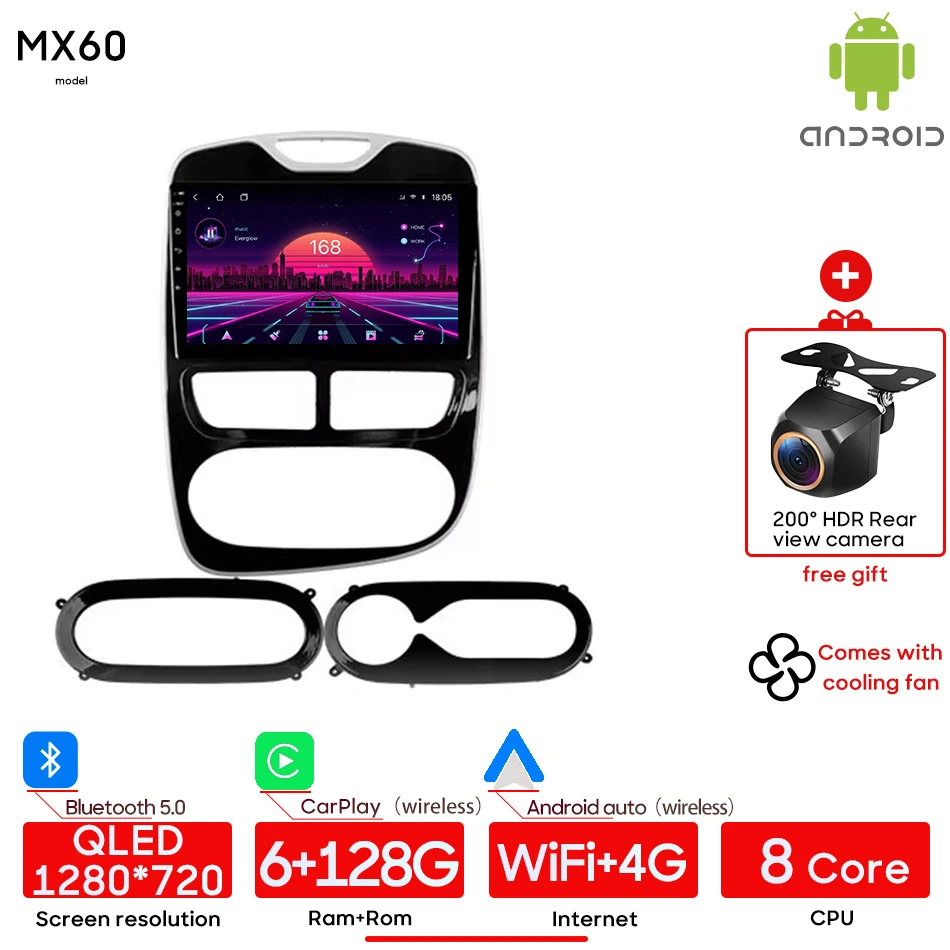 Android voor Renault Clio 4 ZOE 2012 - 2017 Auto Multimedia Video Player Autoradio Stereo Navi GPS Draadloze CarPlay auto Geen 2din