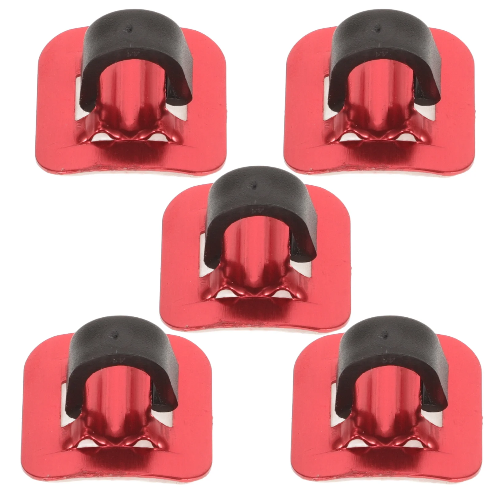 

5Sets Bike Cable Guide Red Aluminum Alloy Adhesive C Clips Clamp for Bicycle Brake and Shifter Cable Organization