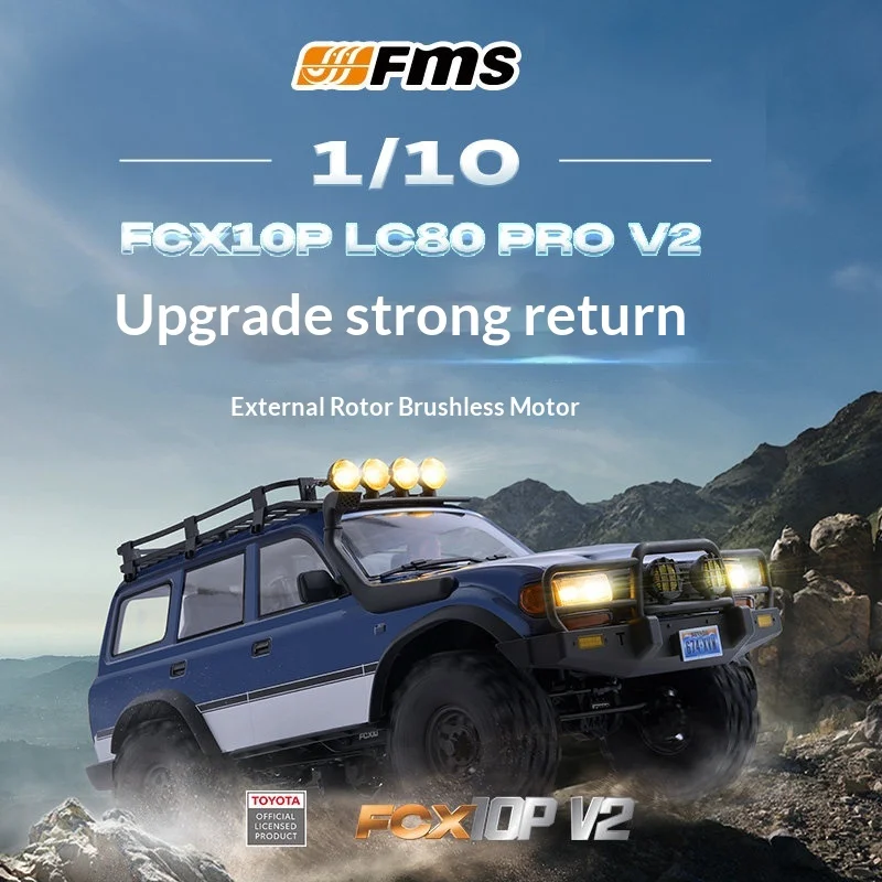 FMS Toyota LC80proV2 FCX10 Remote control climbing off-road vehicle model 4WD with high and low speeds 2-3S brushless power RTR