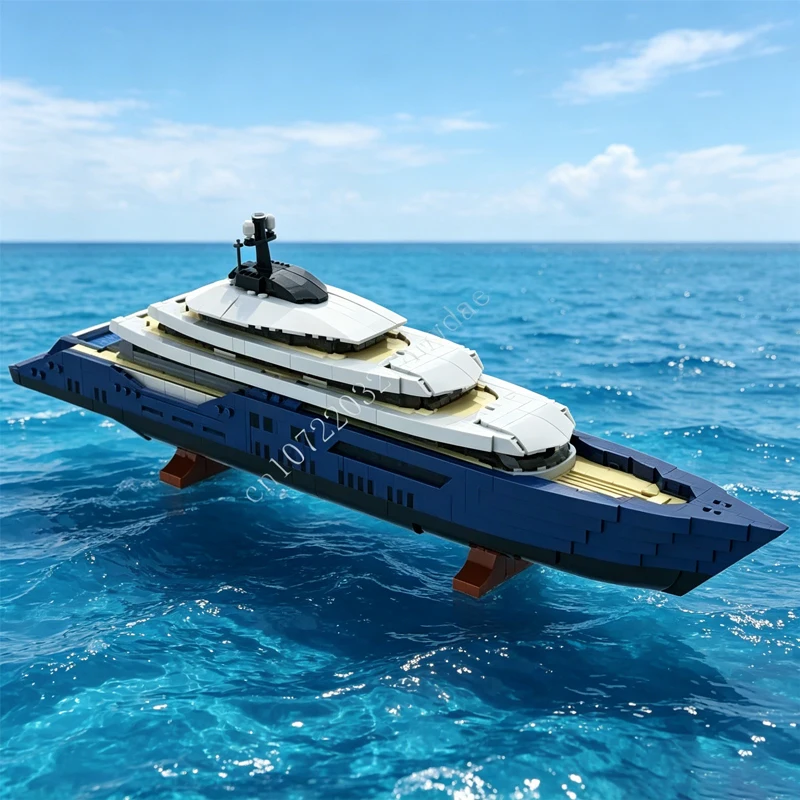 1671PCS MOC Luxury Yacht Custom Puzzle Warship Model Technical  Set DIY Assembly Creative Adult Puzzle Education Toy Xmax Gift