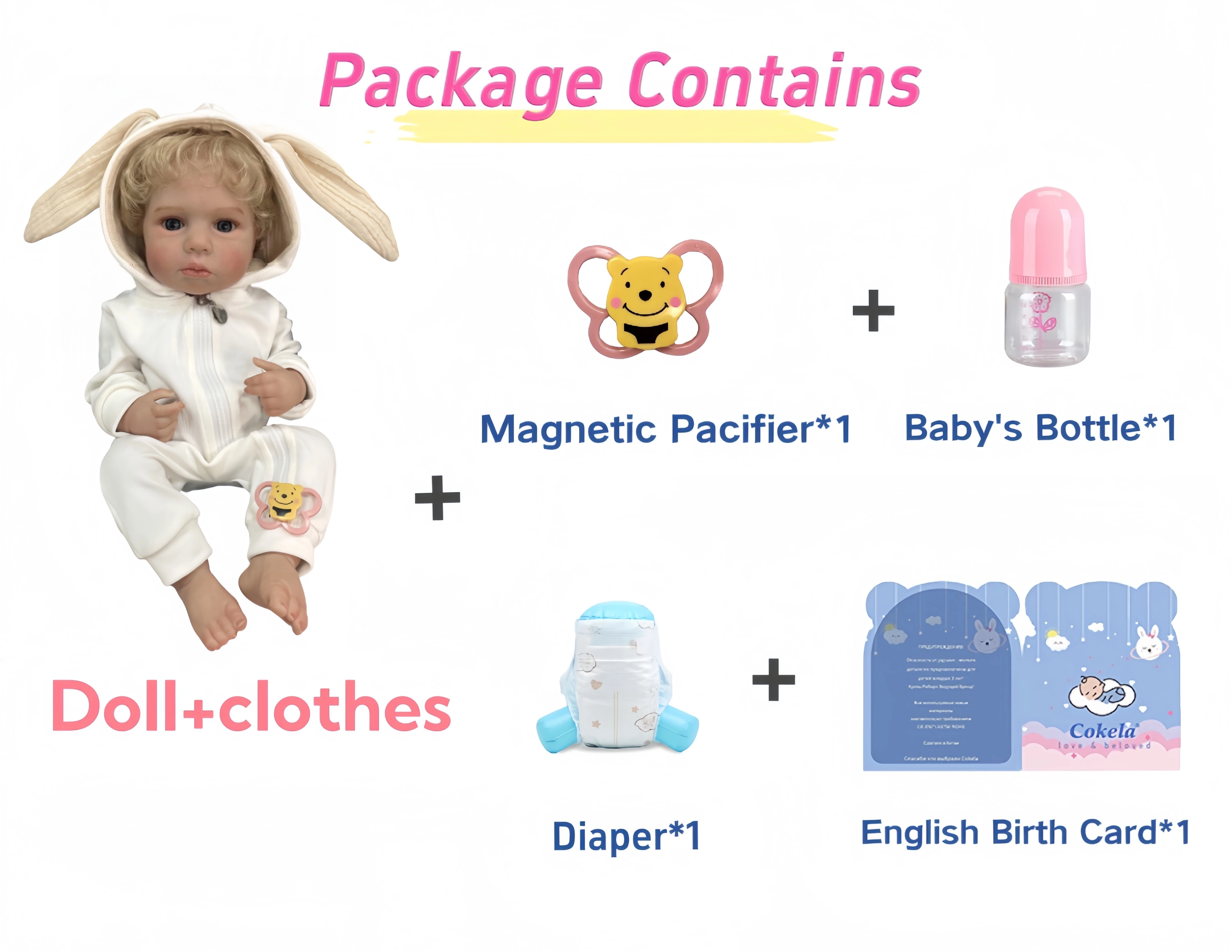 Cokela 20 pollici/50 cm Neonato Reborn Baby Doll Giocattoli per bambini Bambola in silicone Bebe Reborn fatta a mano