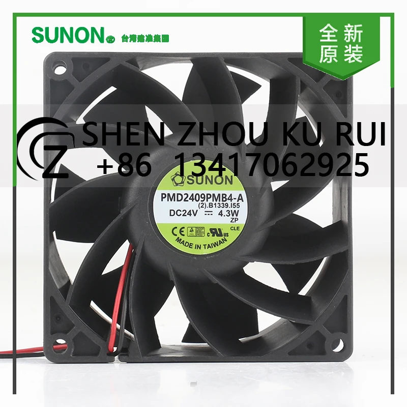 

Sunon 5V 12V 48V DC24V 4.3W AC EC 9038 90X90X38MM 9CM Chassis Quiet bearing Frequency converter 2-wire PMD2409PMB4-A cooling fan