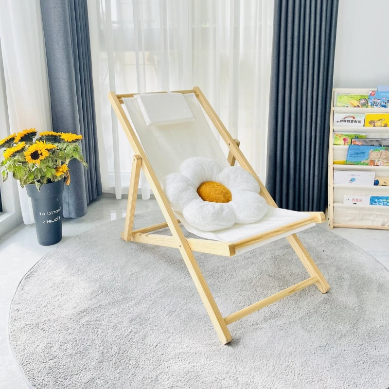 For Adult Folding Camping Chair Relax Student Wooden Recliner Camping Chair Support Travel Silla De Playa Plegable Accessory