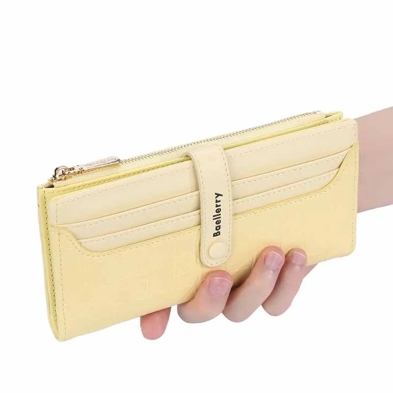 

Женский длинный кошелек с несколькими слотами для карт, держатель для карт, деловой кошелек на молнии, многофункциональный кожаный кошелек для монет, женский подарочный клатч