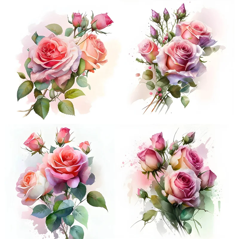 

KT70# Beautifu Rose Stickers, Bright Bathroom for Home Decoration, Vinyl Decals, Art Wall Paper, Outdoor Indoor Use