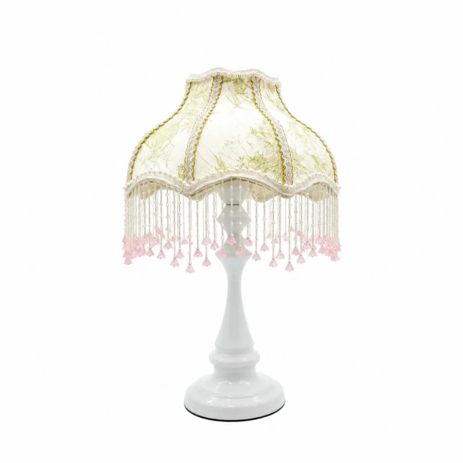 Floor lamp with vintage-style lampshade - Fringe lamp with beads