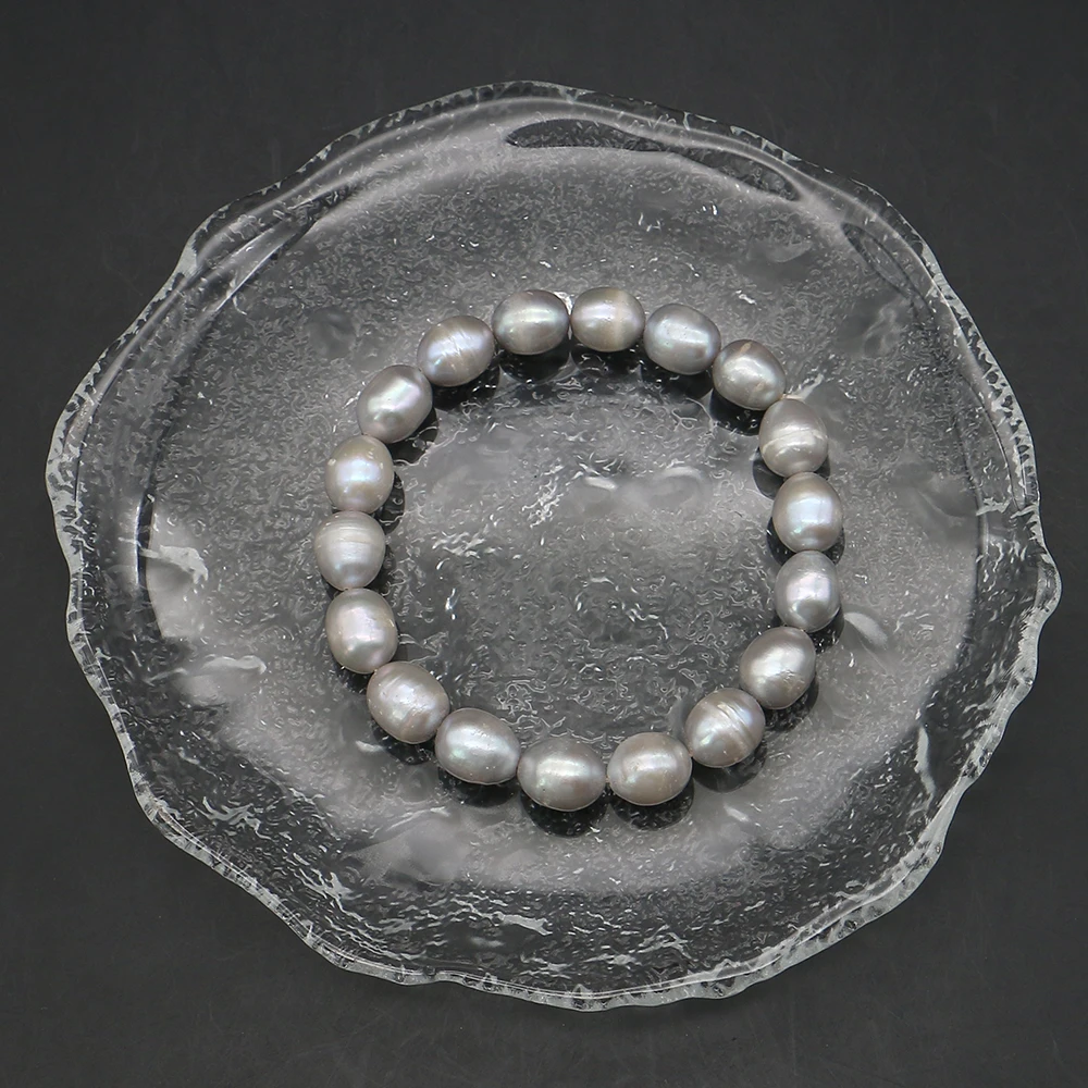 

Натуральный пресноводный нерегулярный рисовый браслет серебряного цвета с прямыми отверстиями и жемчугом, элегантное ретро-ювелирное украшение в стиле барокко