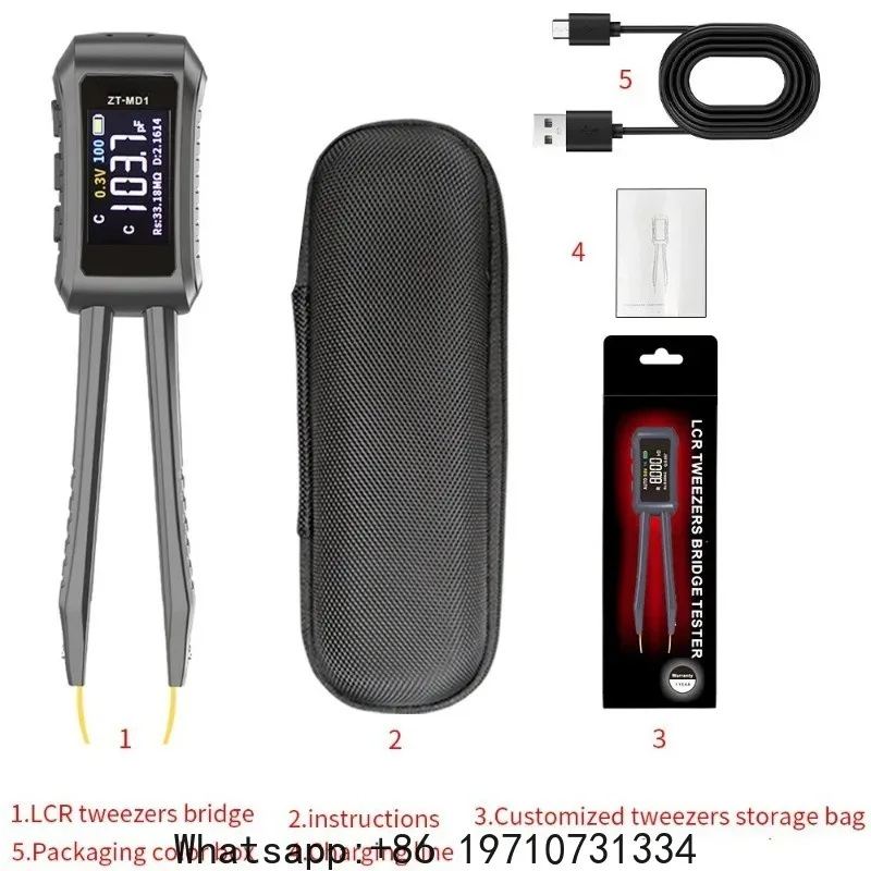ZT-MD1 Intelligent Digital LCR Tweezers Bridge Surface Mount Resistor Inductor Capacitor Component Testing Clip Tool