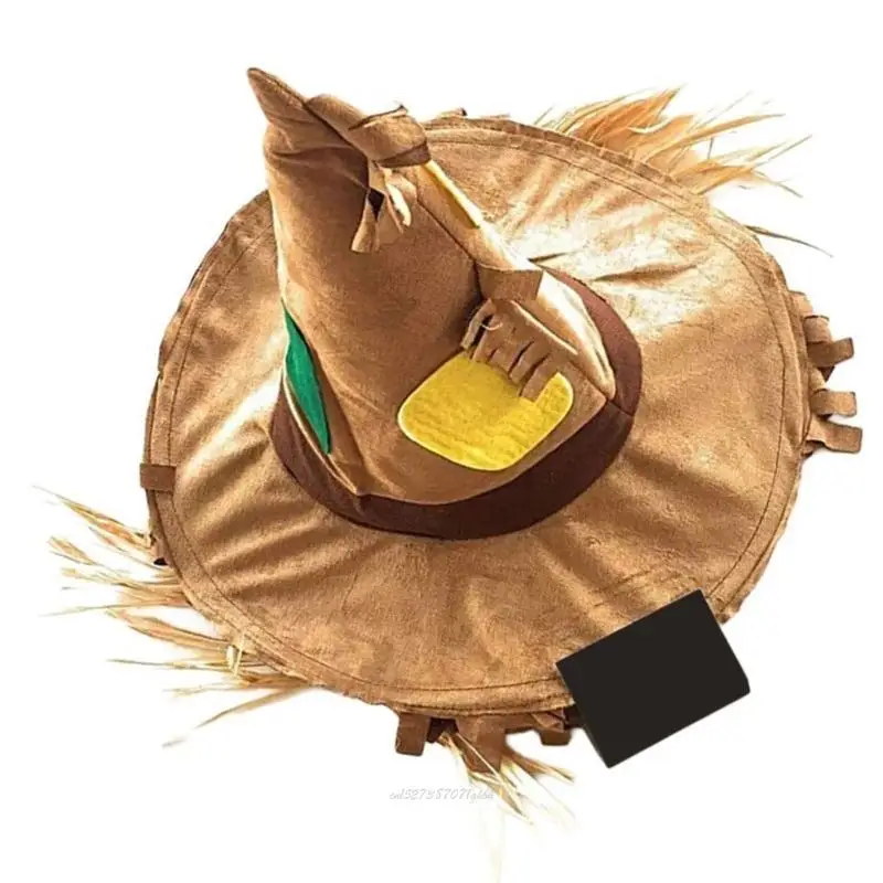X5XA Halloween Flower Crooked Witch Hats Party Wide Brimmed Pointed Hat Accessory Unique Witch Hat Wizard Hat