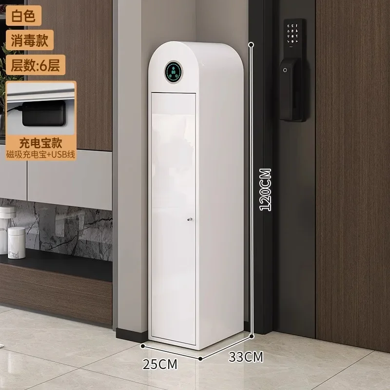 Simple intelligent disinfection shoe cabinet household indoor door ultra-narrow crack high-end steel home shoe rack