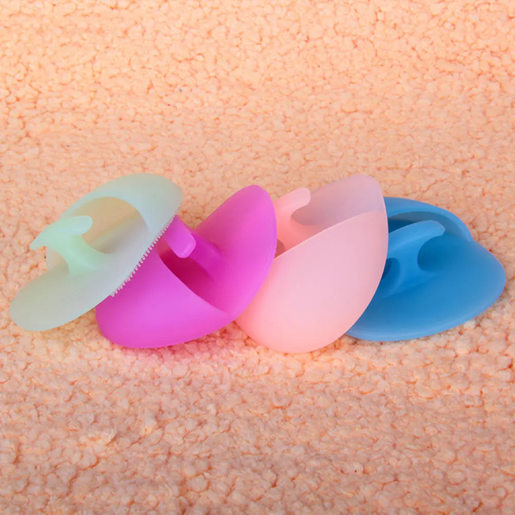 2Pcs Facial Cleansing Brush Silicone Handheld Deep Cleanser Skin Massage Tool Pore Exfoliator Face Washer