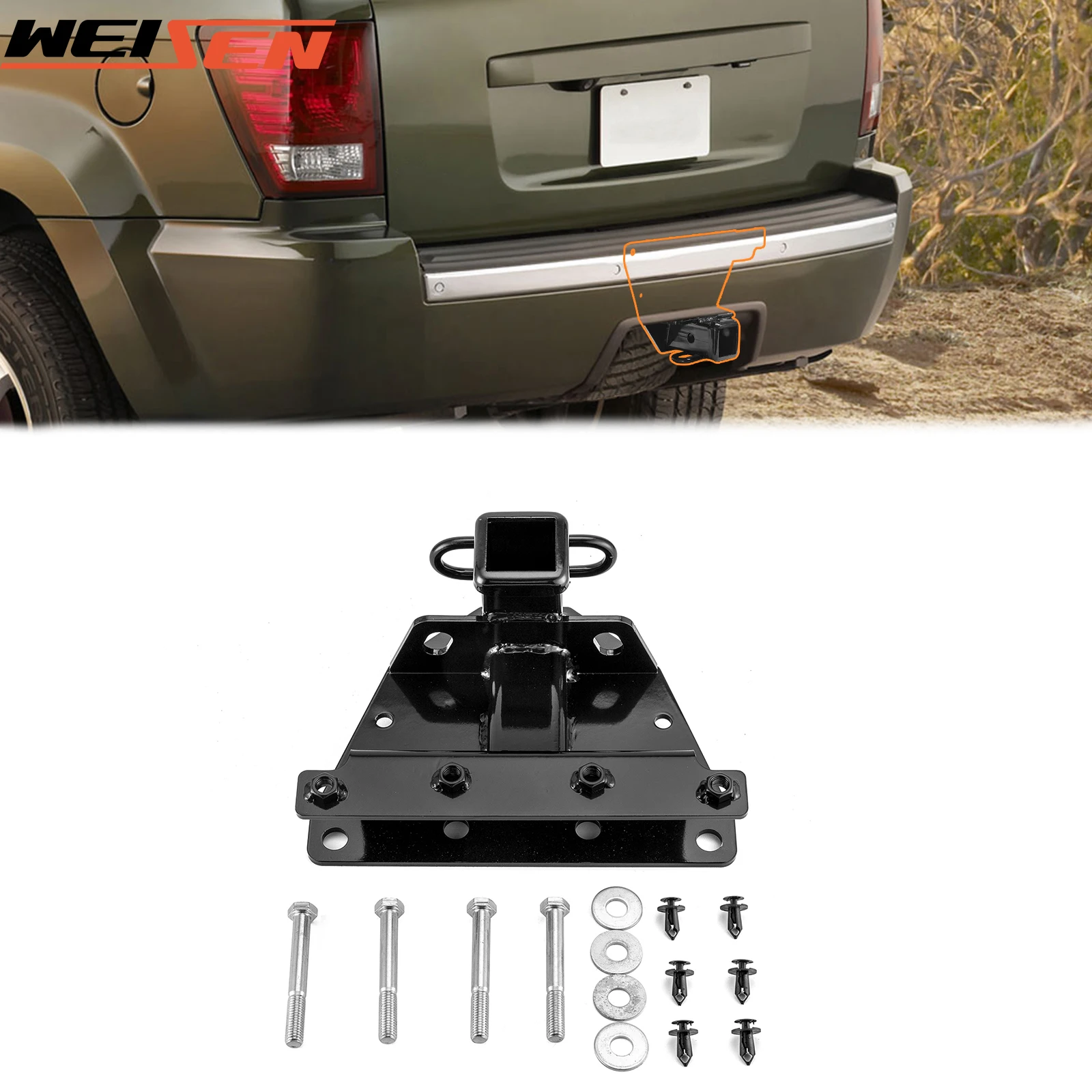 For 2005-2010 Jeep Grand Cherokee WK Car Class 3 Trailer Hitch 2