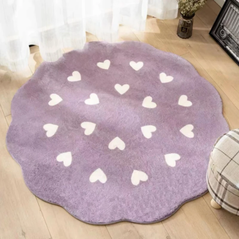 Funny Round Gradient Color Carpet Cute Girl Bedroom Decoration Rug Comfortable Soft Large Size Living Room Carpets Sofa Play Rug