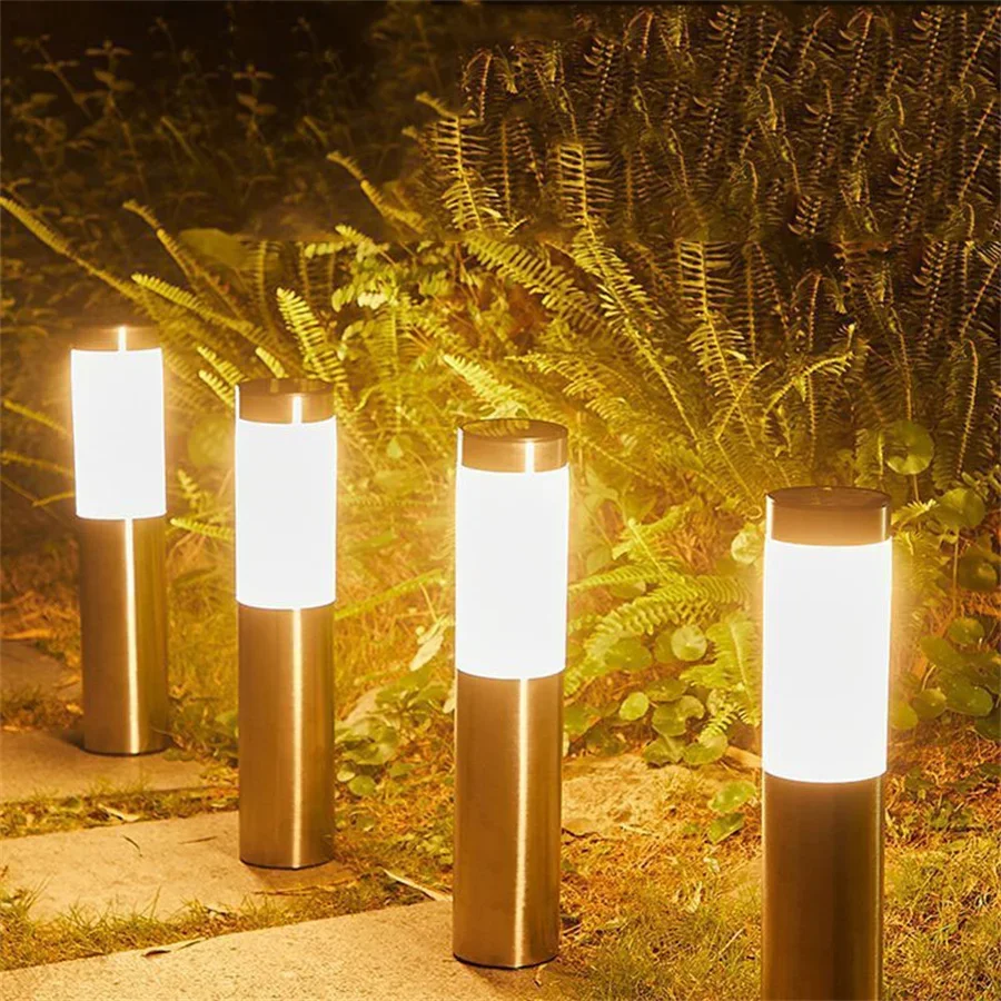 Imagem -05 - Luzes Solares do Gramado do Paisagem Solar ao ar Livre Pathway Light Lanterna Solar Impermeável Bollard Lamp For Backyard Decor Aço Inoxidável