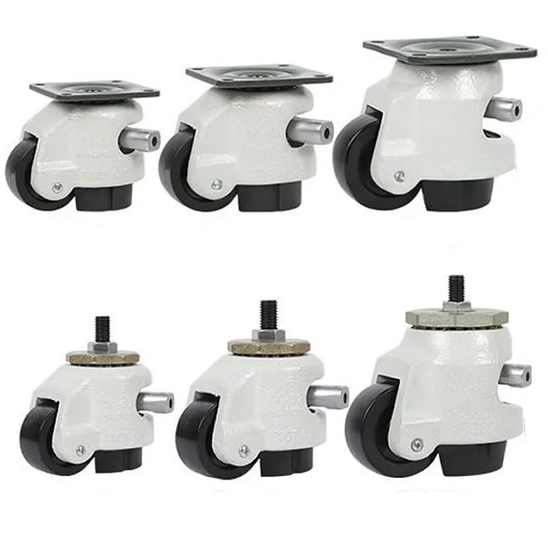 Threaded-Stem Leveling Casters Leveling Plate Wheel Flat Support Handle Design  Retractable for Vending Machine