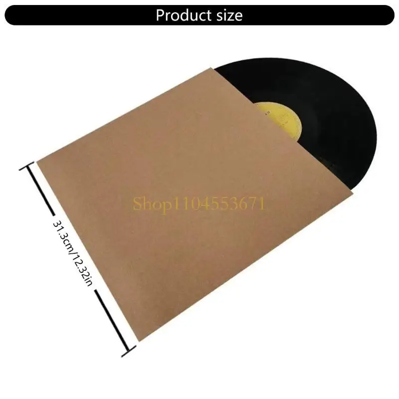 Best Seller 1 Conjunto LPS Record Bag 350g Kraft Paper Storage Case sem orifício 12 polegadas mangas externas com órgãos