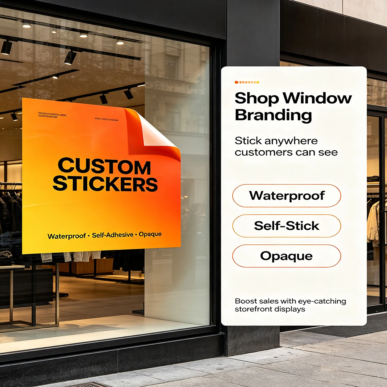 Customizable Vinyl Advertising Stickers Weatherproof Self-Adhesive Decals  Brand Marketing Shop Displays & Public Notice Boards