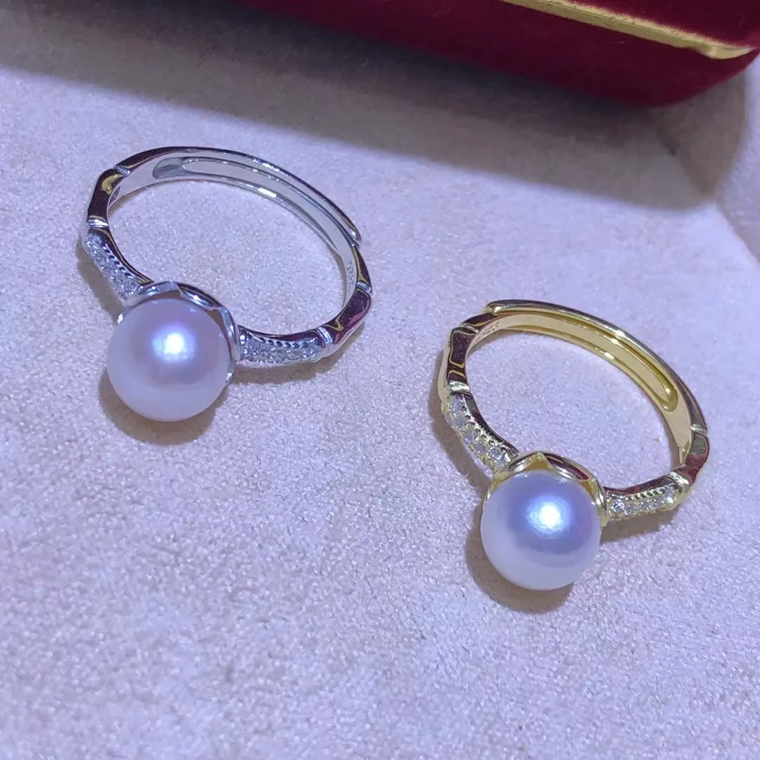 

Регулируемое кольцо из стерлингового серебра S925, фурнитура, крепления, аксессуары, детали, фитинги для жемчуга 7-8 мм, 5 шт./лот