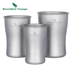 Boundless Voyage Titanium Cup Beer Mug Single Layer Ultralight Coffee Tea Juicy Cup for Outdoor Camping Picnic Home