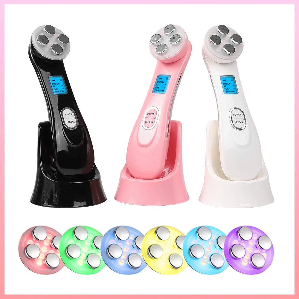 5 In1 RF EMS Electroporation Led Photon Light Therapy Beauty Device Anti Aging Face Lifting Tightening Eye Care Facial Massager