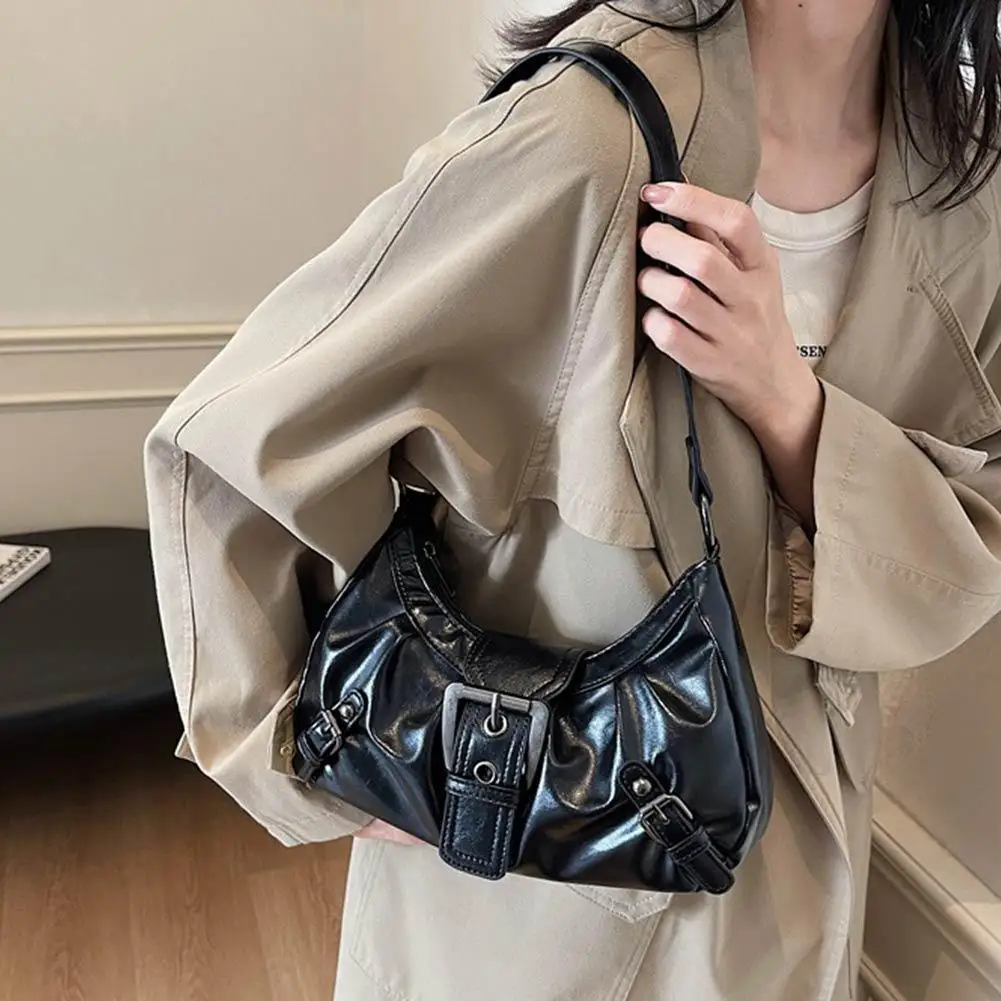 Y2K Retro Plissierte Hobo-Schultertasche für Damen, Bestseller im Maillard-Stil, Unterarmtasche, Clutch-Handtasche für Reisen, Arbeit und Shopping – Detail 13
