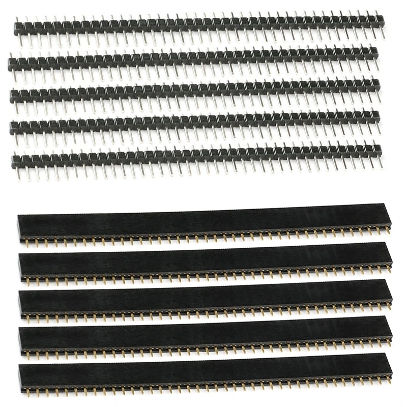 10 sztuk 1x40Pin 2.54mm skok jednorzędowy żeński PCB płyta gniazdowa męskie złącze pinowe dla Arduino