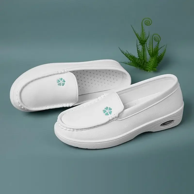 Soft Sole Women's Nurse Shoes with Air Cushion Non Slip Thick Sole Work Sneakers for Hospital Internship One Step Pull
