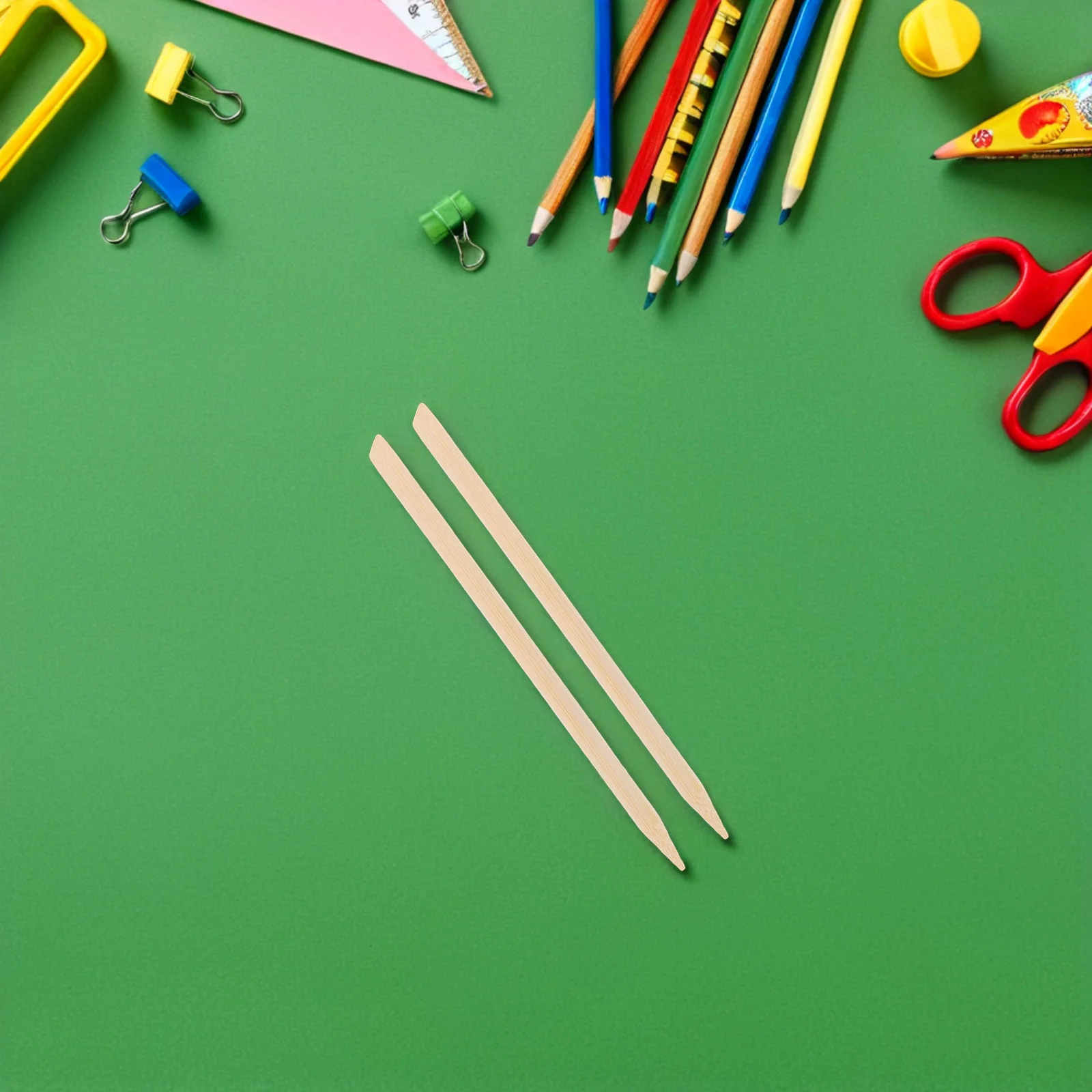 

100 Pcs Scraper Brush Bamboo Wood Stylus Tool for Scratch Paper Flat Wooden Child