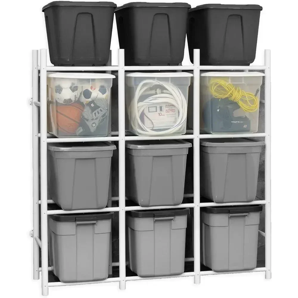 Warehouse Bin Rack - 12 Totes, Compact Storage Solution