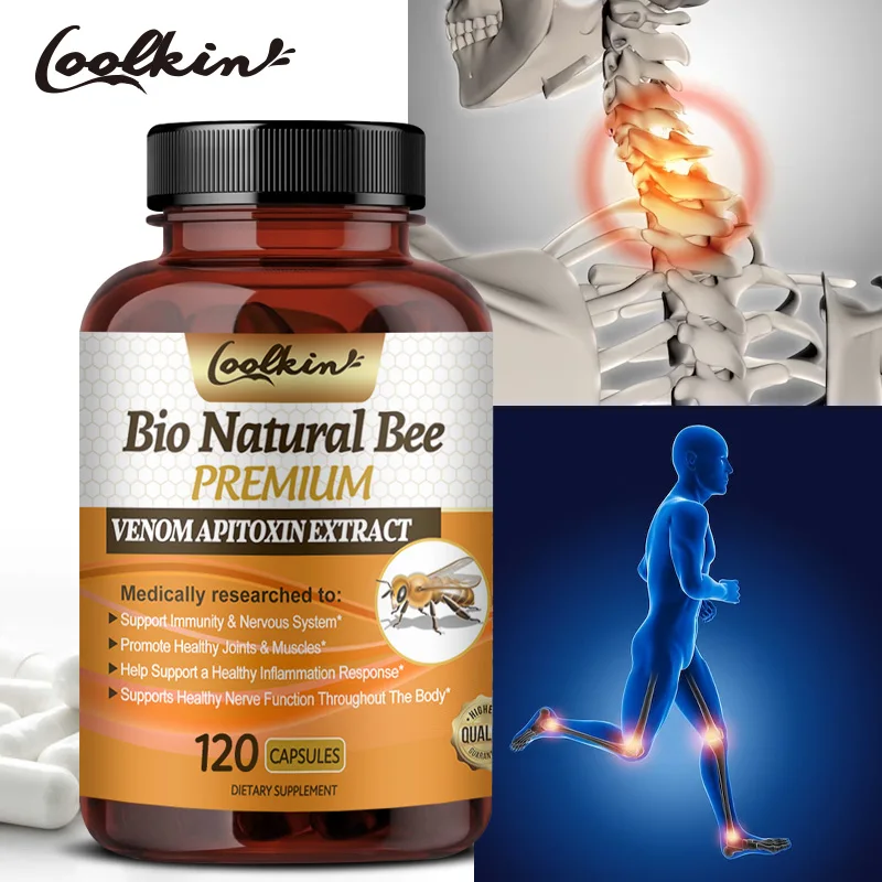

Bee Venom Extract Capsules - Protect Cartilage, Reduces Back, Knee and Hand Discomfort, Enhances Immune Function and Vitality