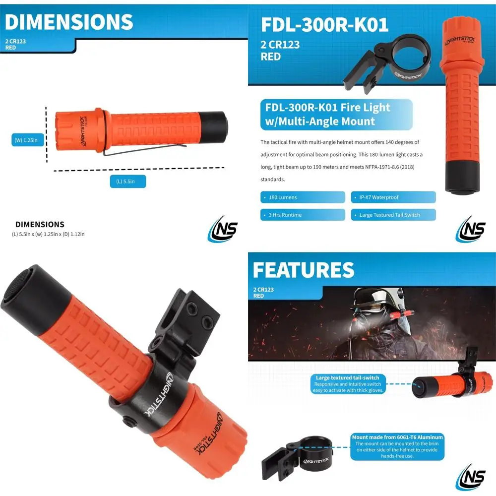 

Tactical Fire Light with Adjustable Helmet Mount for Multi-Angle Illumination