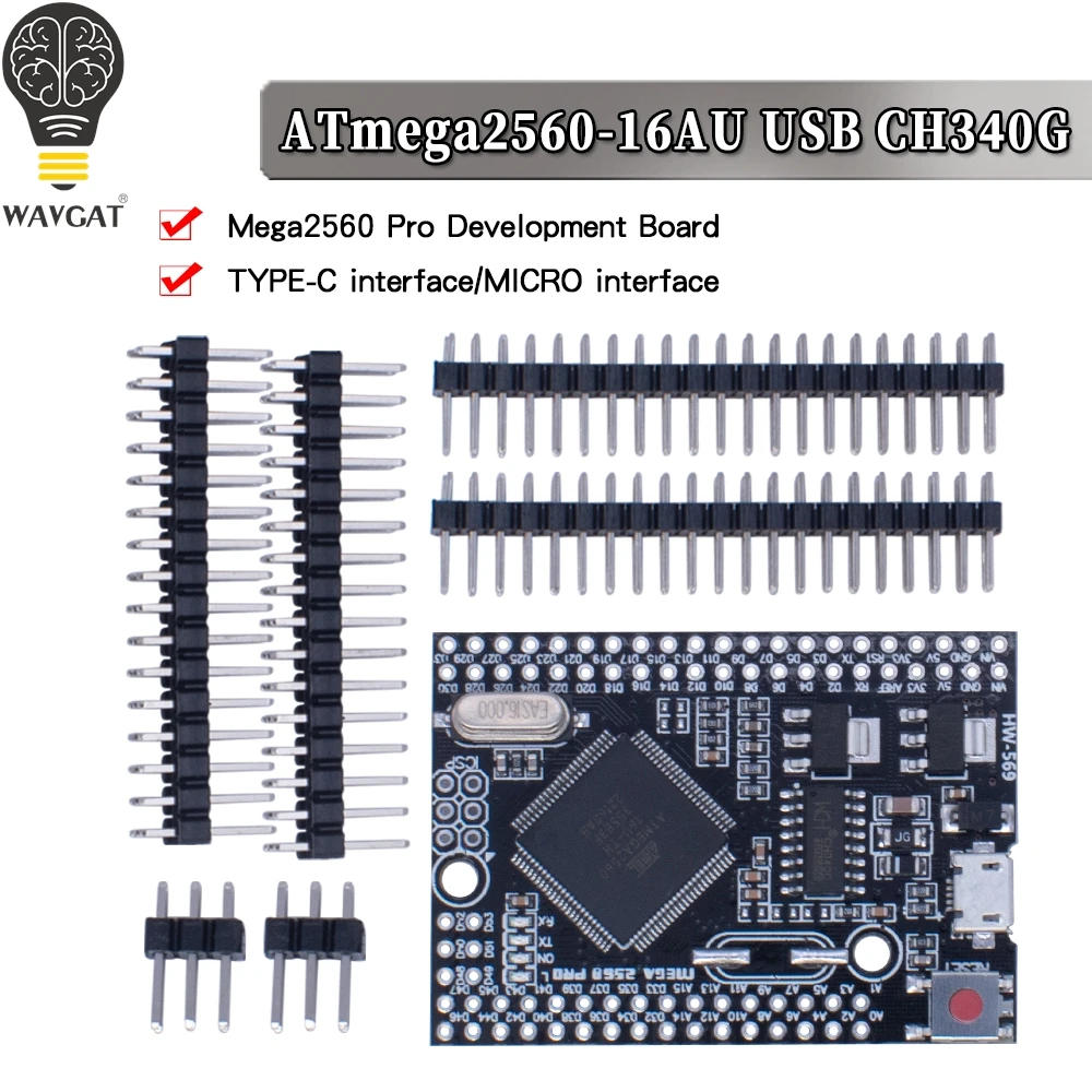Mega 2560 PRO MINI Micro 5V (Embed) CH340G ATmega2560-16AU z męskimi pinheadami Kompatybilny z arduino Mega