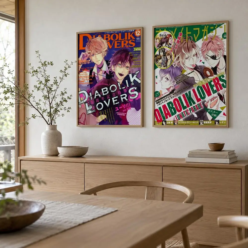 anime Diabolik Lovers Poster HD Waterproof Self-Adhesive Poster Unframed Wall Art Print for Home Room Decor Gift