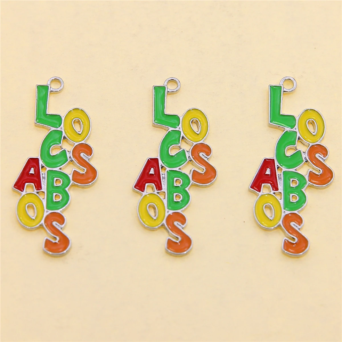 6pcs 44*20mm Colorful Enamel Love Letter Pendant Rainbow Pendant Suitable for Making Earrings Necklace Bracelet DIY Jewelry