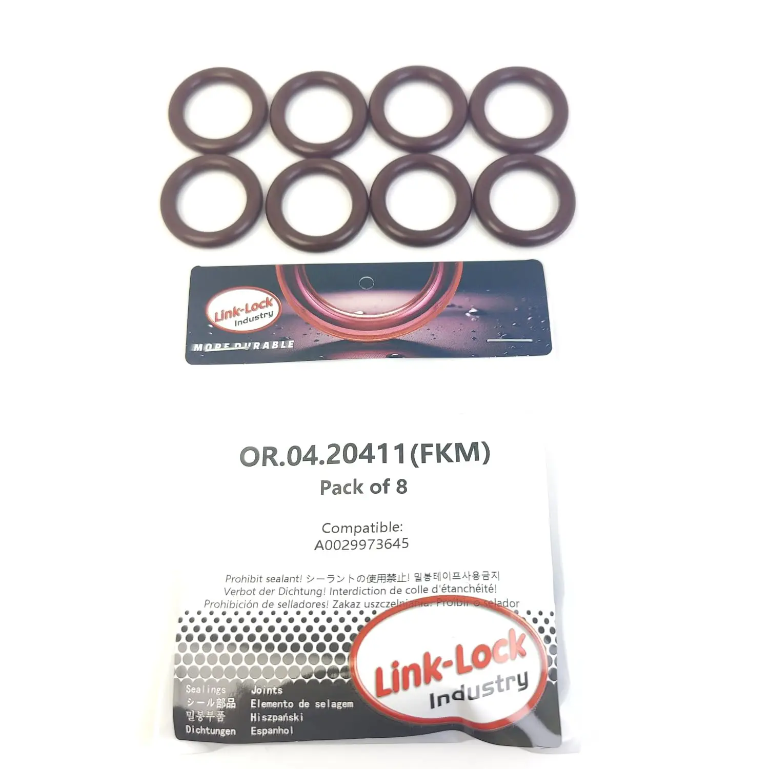 

LINK-LOCK 8PCS OR.04.20411 FKM Viton Sealing O-Ring Kit of Timing Chain Tensioner A0029973645 0029973645 for MERCEDES-BENZ