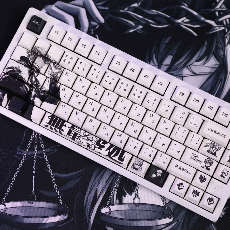 Imagem -05 - Gojo Satoru Anime Keycaps Grupo Sublimação Perfil Cereja Acessórios Teclado Mecânico Custom Handsome Keycaps