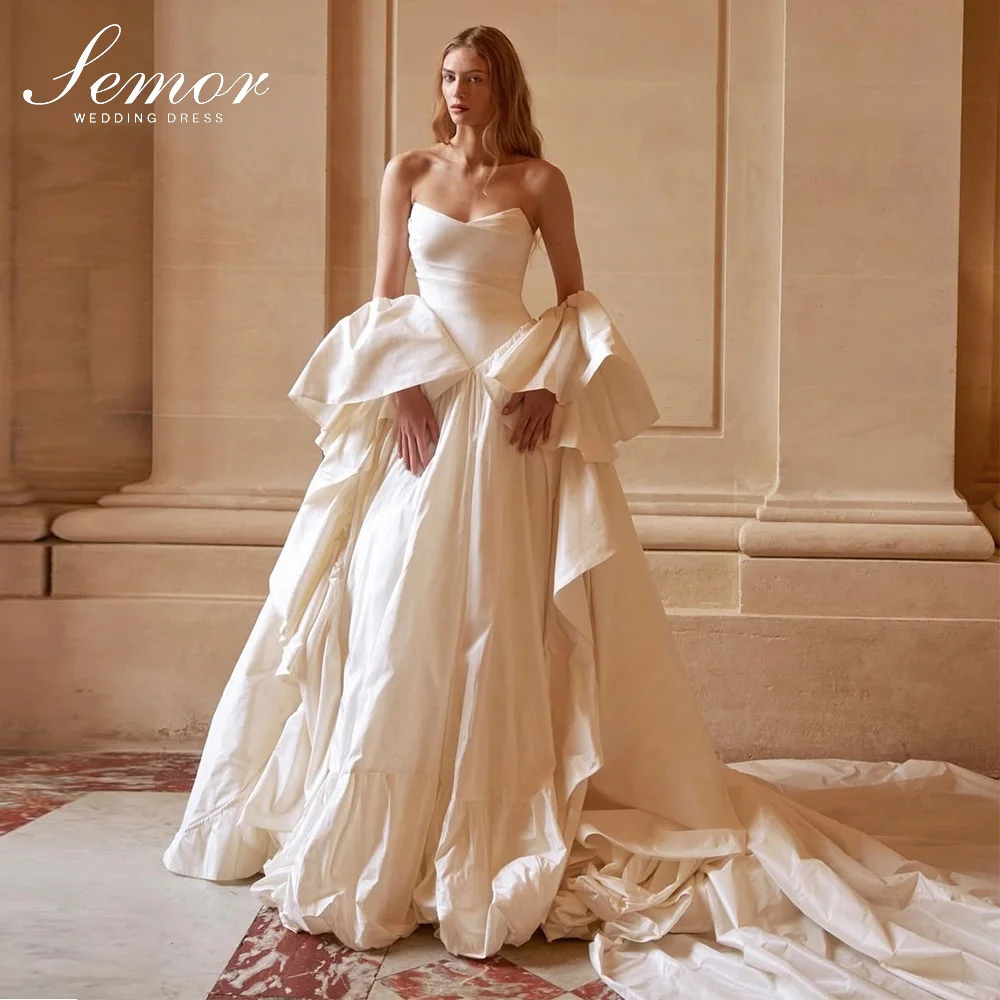 Semor Elegant A-Line V-Neck Wedding Dresses with Shawl Princess Wedding Ball Gowns 2 Pieces Bridal Robe De Mariée Customized