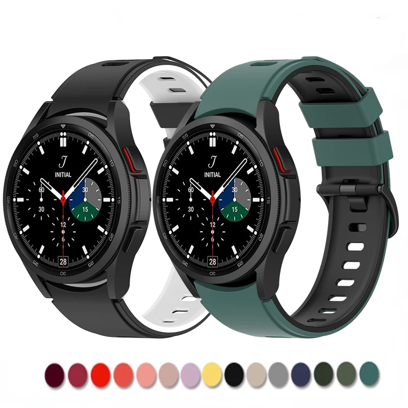

No Gaps Silicone Strap For Samsung Galaxy watch 4 Classic 46mm 42mm 5 Pro bracelet band For Galaxy Watch 6/5/4 44mm 40mm Correa