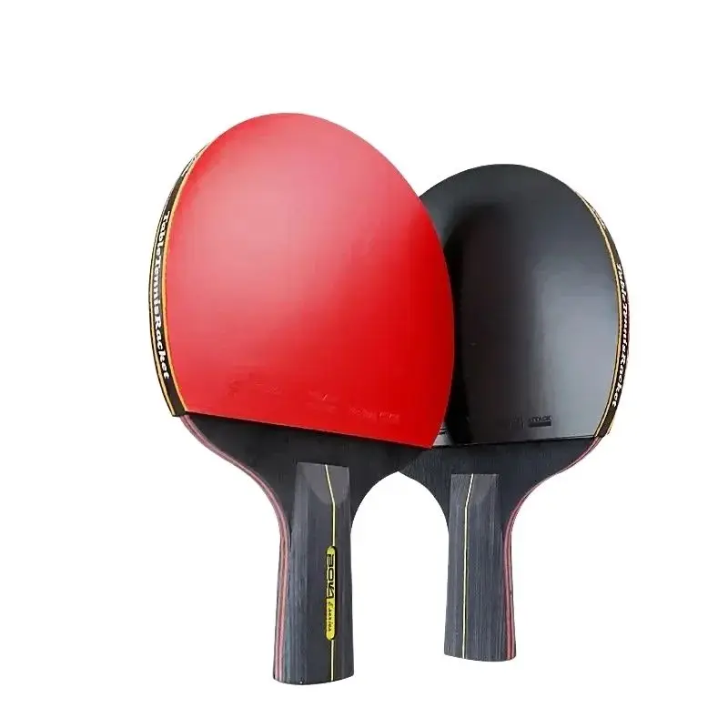 6 Star Table Tennis Racket 2PCS Professional Ping Pong Racket Set Pimples-in Rubber Hight Quality Blade Bat Paddle with Bag