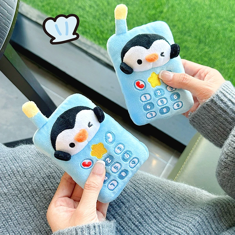 Stylish Penguin Mobile Phone Plush Doll Keychain, Cute Bag Accessory, Perfect Decor Gift.