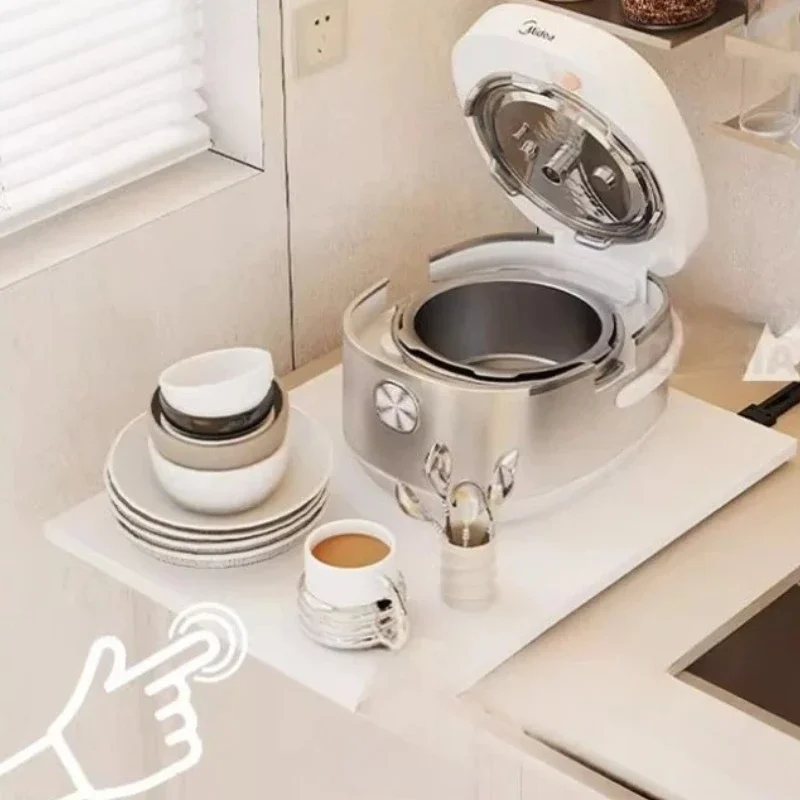 Space-Saving Easy Slide-Out Cabinet Organizer Tray for Rice Cooker & Microwave Sturdy Mounted Drawer with Easy Install Feature
