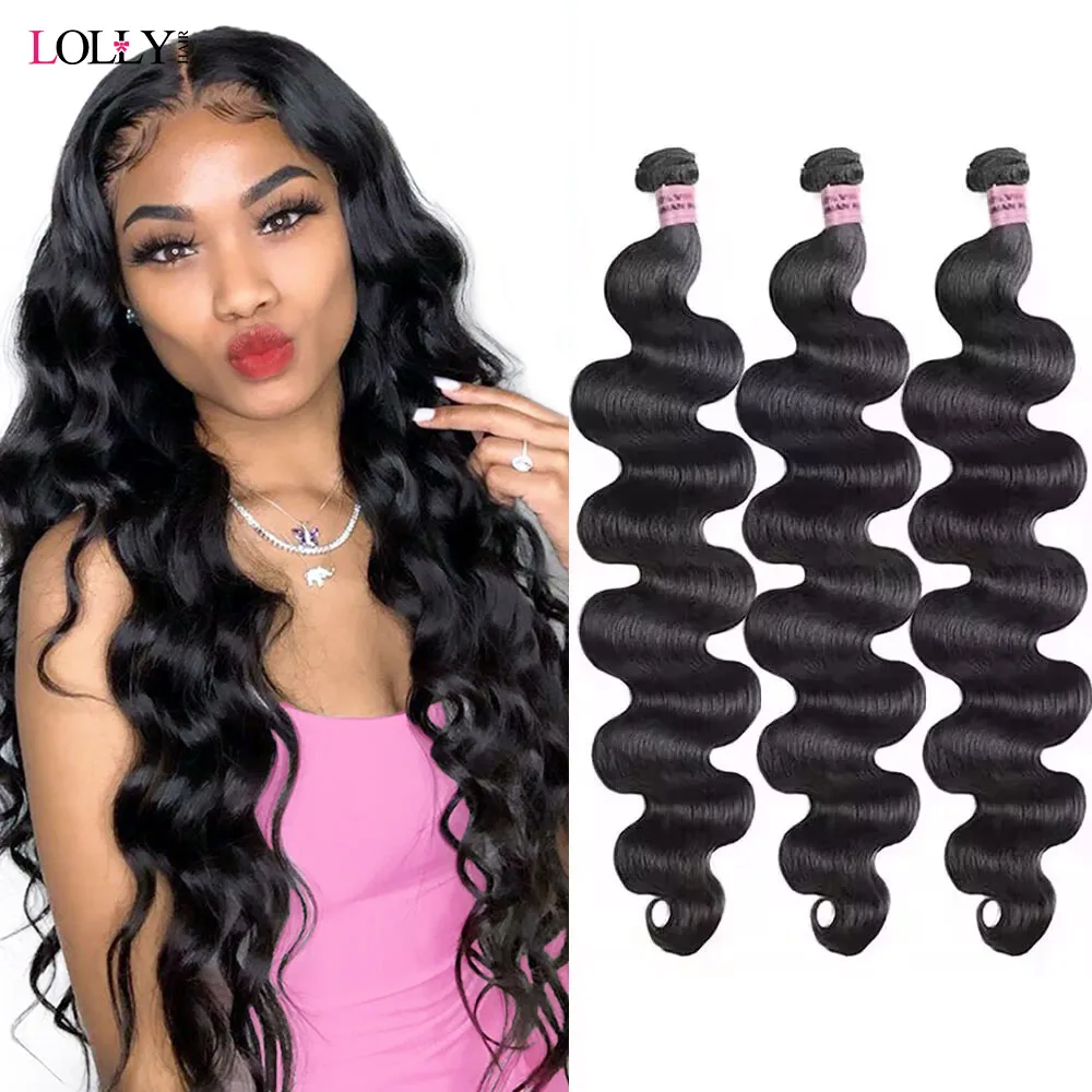 Lolly Body Wave Bundles Human Hair Body Wave Hair Extensions 28 30 Inch Virgin Hair Bundles Brazilian Hair Weave Bundles