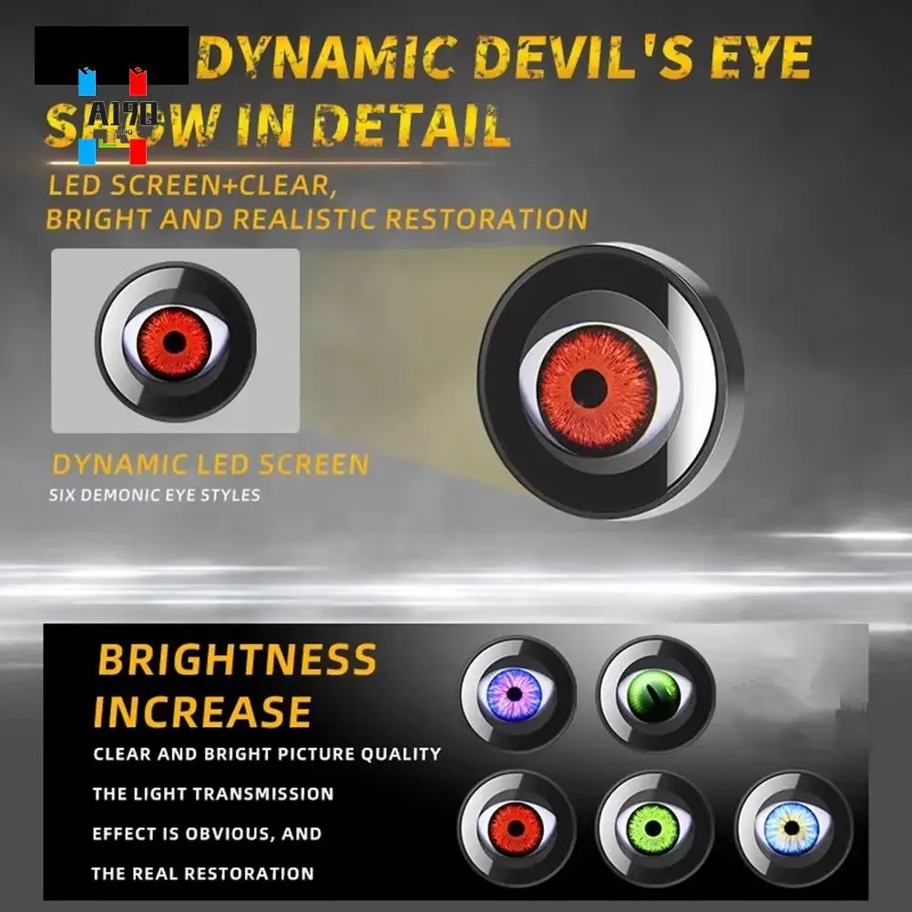 

A19Q-LED Devil Eyes Car Headlights Decoration Devil Eye Light LED Dynamic Car Motorcycle SUV Headlight Eye Lights Accessories