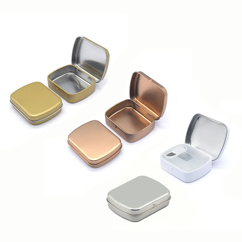 1PC Portable Metal Storage Box Name Card Tinplate Box Mini Flip Box Candy Box Mini Multifunctional Durable