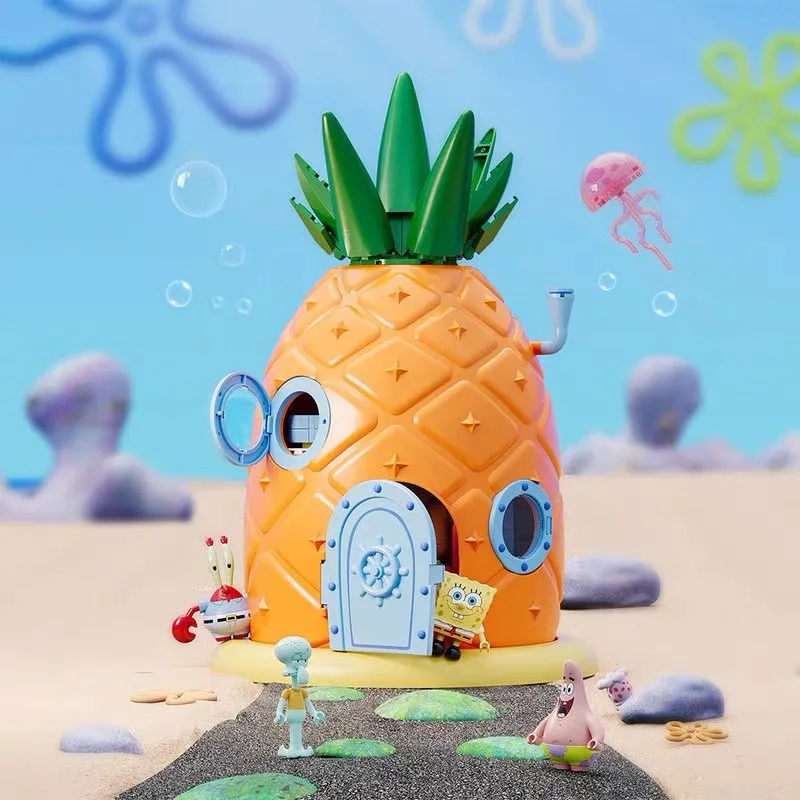 SpongeBob SquarePants Pineapple House Building Blocks Patty Krabs Patrick Star Cartoon Bricks Desktop Deco Kids DIY Toys Gifts