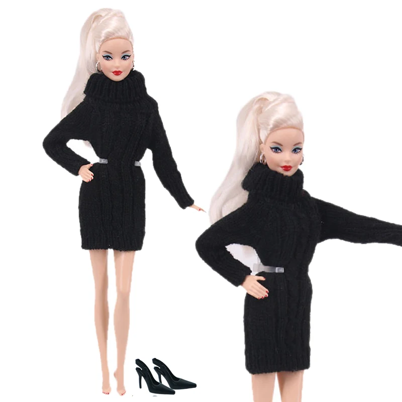 High Quality Handmade Knitted Pure Cotton Sweater Dress Tops Options Doll Clothes Accessories for Barbies Doll 11.5Inch Girl Toy